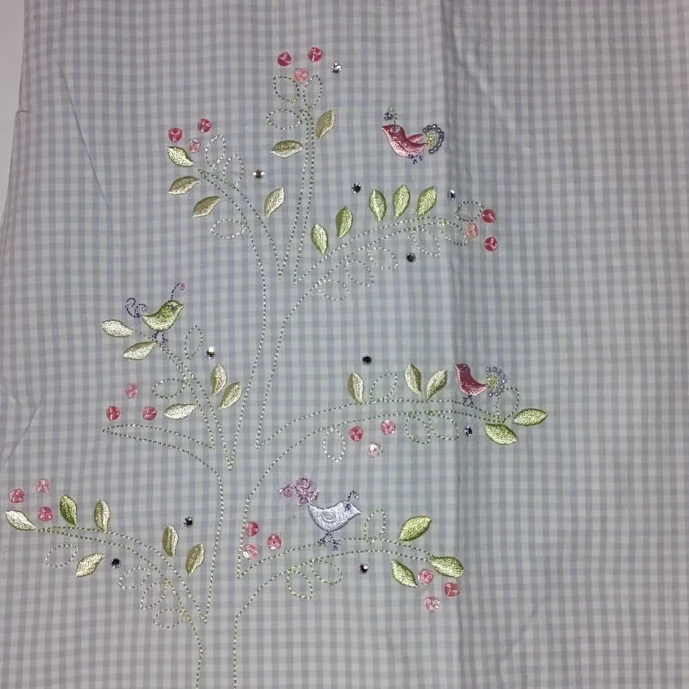 Gymboree gingham embroidered bird and design spring summer  dress